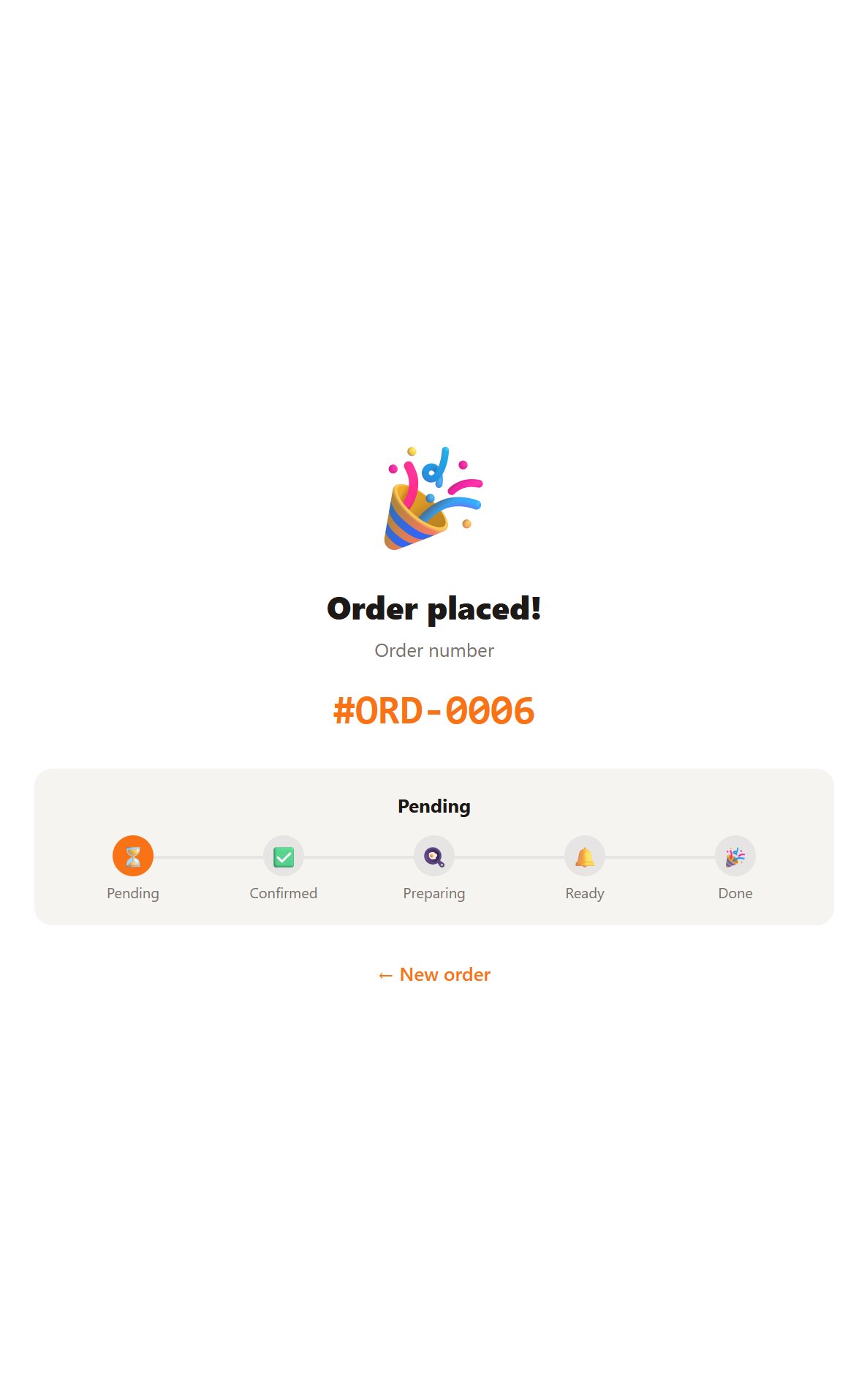Customer Menu